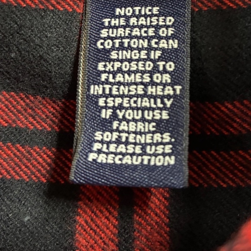 Land's End Men's Sz XL Tall Traditional Fit Red Black Plaid Flannel Button Up - Picture 4 of 11